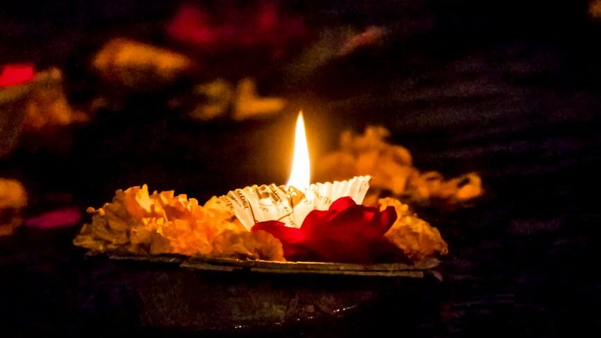 photo of a lighted candle